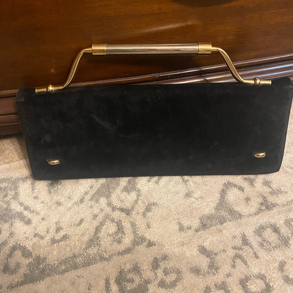 Tu-Khan Vintage Black microsuede clutch